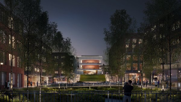 Evening rendering of new Karsh building