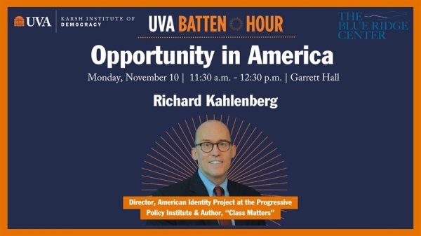 Graphic for the event, including a headshot of Richard Kahlenberg