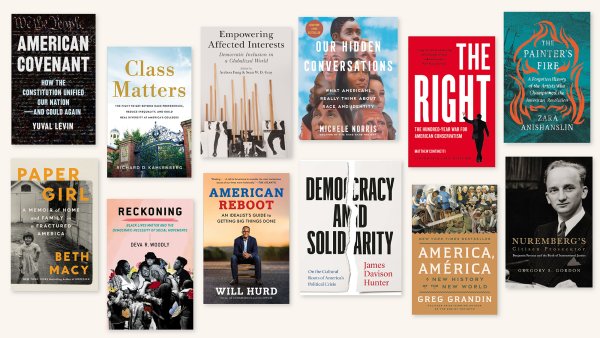 Collage of some of the books featured in Karsh Institute events in 2025