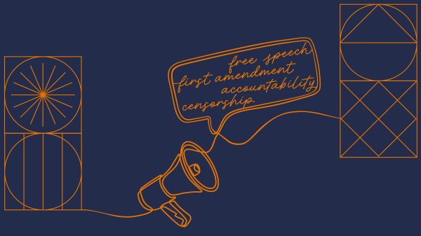 megaphone graphic illustrating free speech