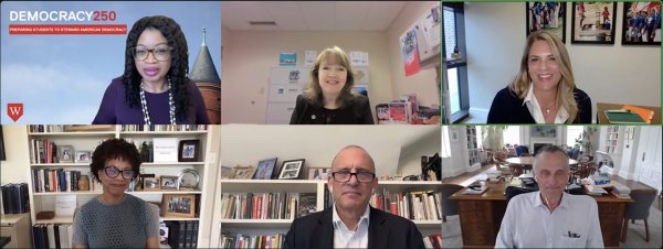 Screenshot of participants during a panel conversation about good citizens