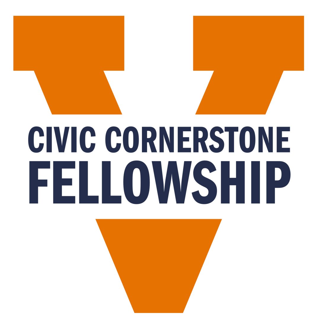 Split-V graphic for the Civic Cornerstone Fellowship