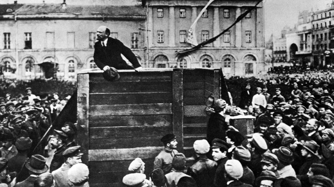 Lenin's speech, with Trotsky removed from the photo