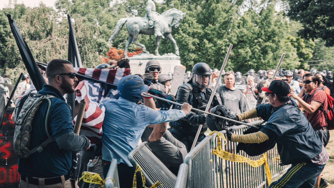 Photo of the conflict in Charlottesville on August 12, 2017