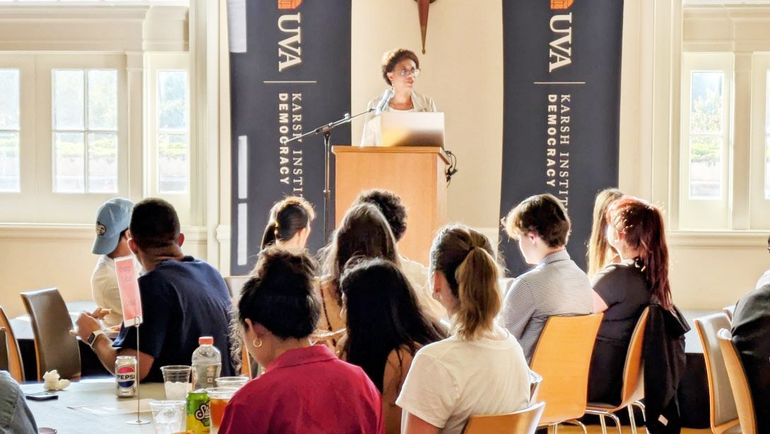 Melody Barnes speaking to the inaugural group of CCF students