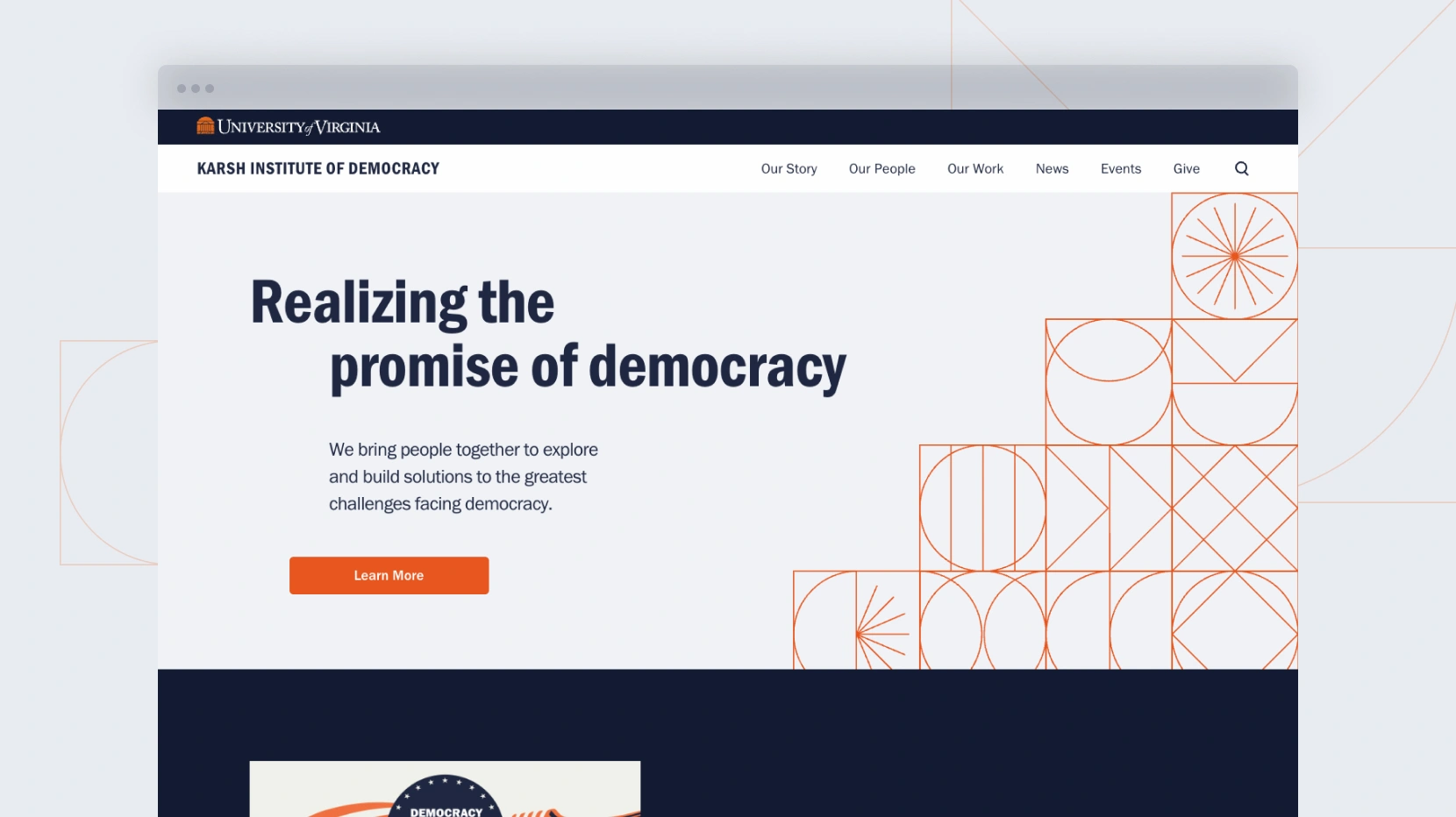 The homepage of Karsh Institute of Democracy's website