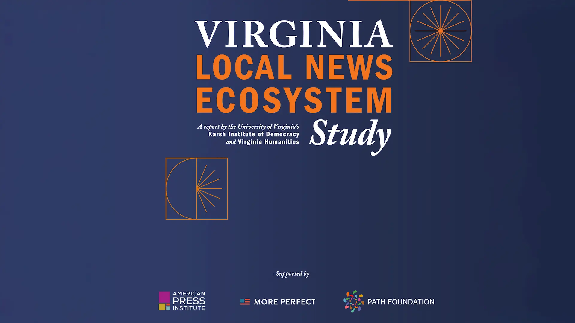 The title graphic for Karsh Institute's Virginia Local News Ecosystem Study
